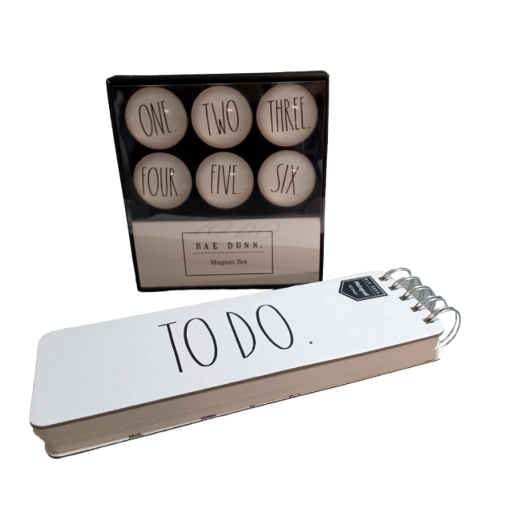 RAE DUNN • To Do list pad & Magnet set 1-6 Back to School Office NWOT